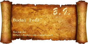 Budai Ivó névjegykártya